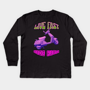 Live fast, ride hard scooter Kids Long Sleeve T-Shirt